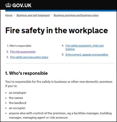 Your fire safety responsibilities as a business owner