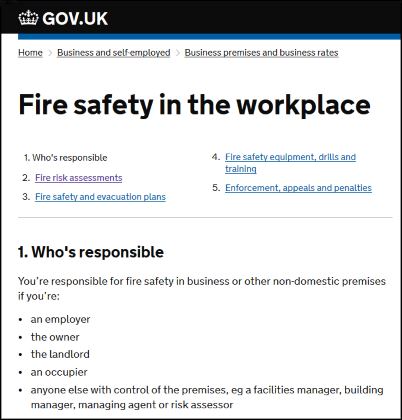 Fire Safety Responsibilities